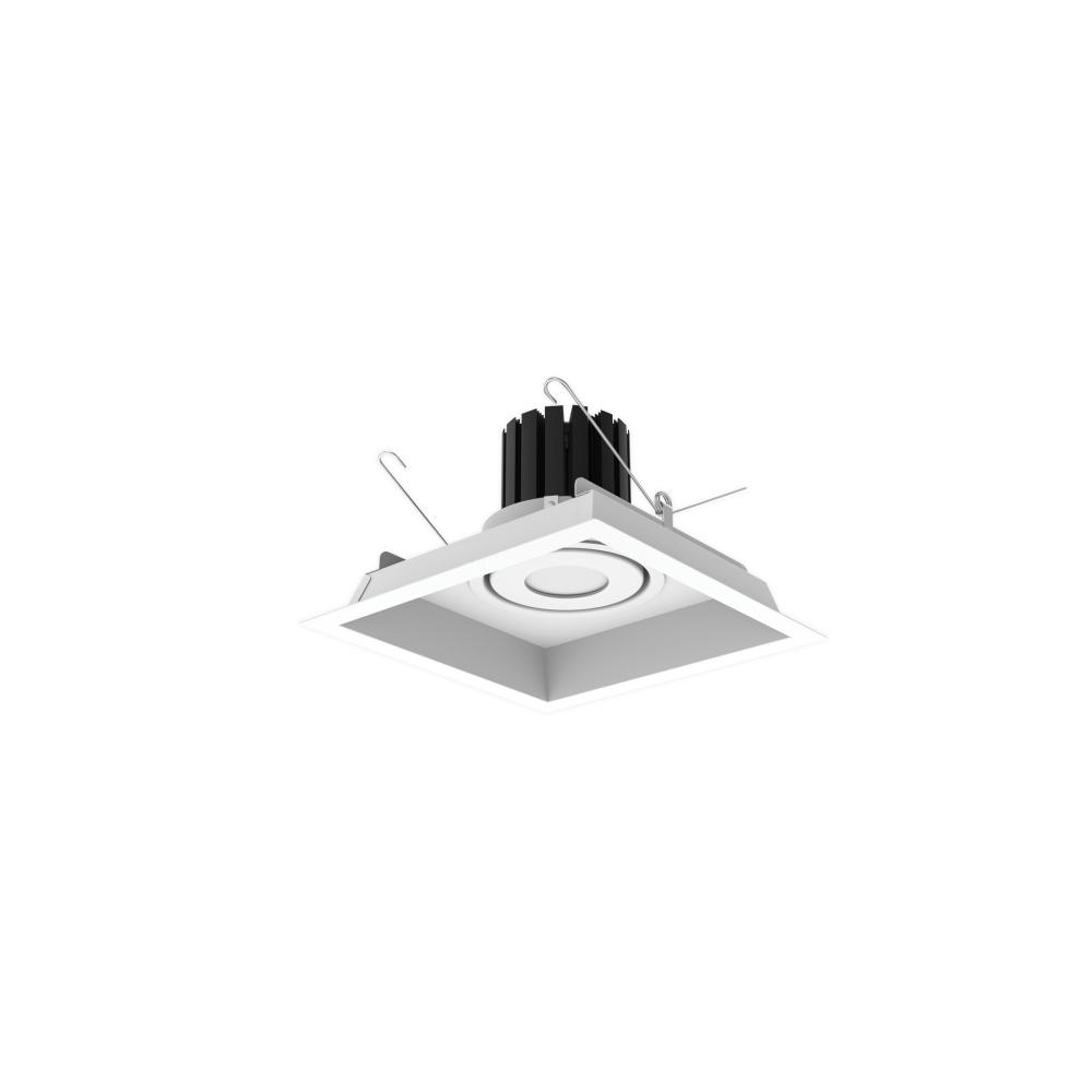 One-Head Flanged LED Multiple Lighting Trim, 3000lm per Head w/ Flood Optic, 4000K, Regressed White