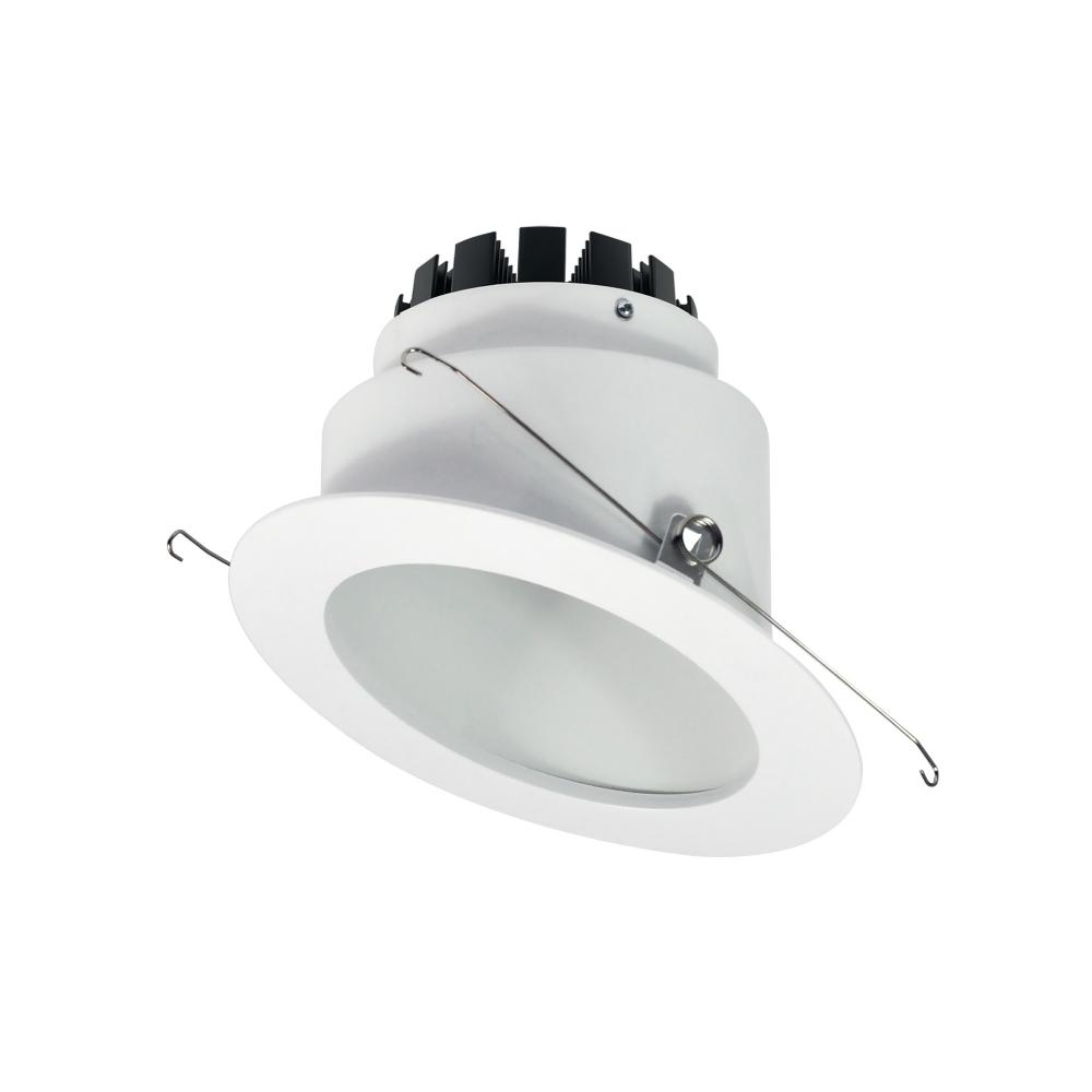 6" Marquise III Round Slope Reflector, 1200lm, 4000K, Flood Optic, White Reflector/White Flange