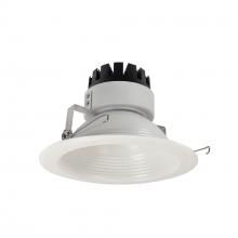 Nora NRM3-62L130FWW - 6" Marquise III Round Baffle, 900lm, 3000K, Flood Optic, White Baffle/White Flange