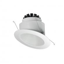 Nora NRM3-6S2L240FW - 6" Marquise III Round Slope Baffle, 1200lm, 4000K, Flood Optic, White Baffle/White Flange