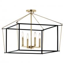 Kichler 52632CPZ - Eisley 20 Inch 4 Light Semi Flush Mount in Champagne Bronze and Black