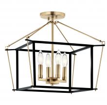 Kichler 52633CPZ - Eisley 14 Inch 4 Light Semi Flush Mount in Champagne Bronze and Black