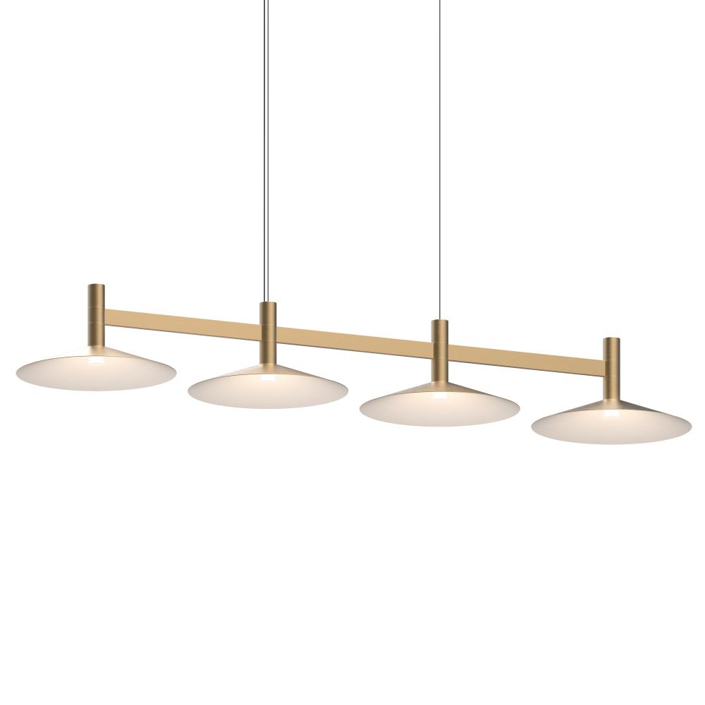 4-Light Linear Pendant w/Shallow Cone Shades