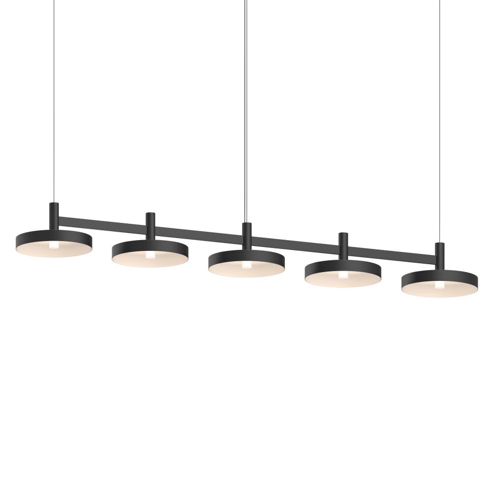 5-Light Linear Pendant w/Pan Shades