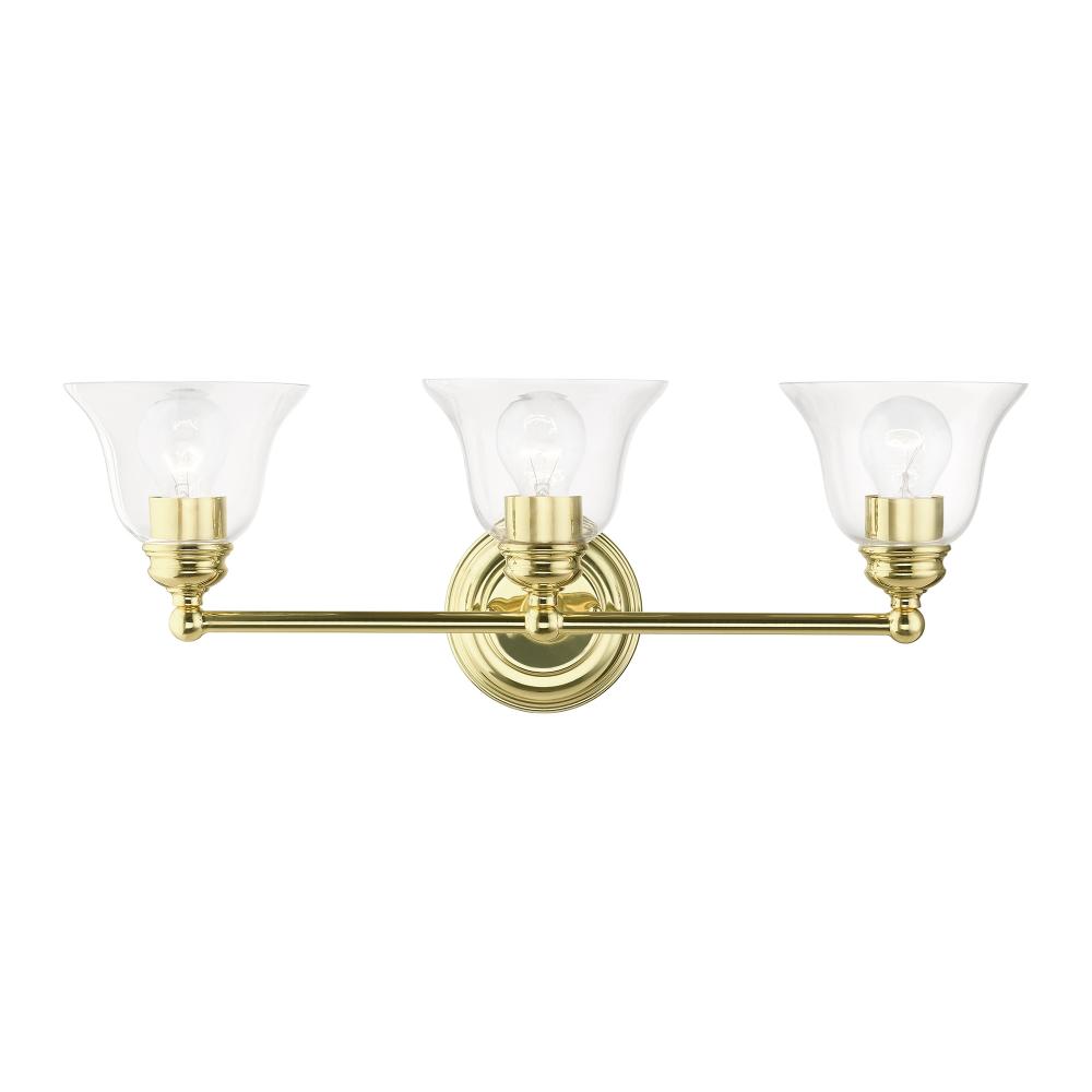 3 Light Polished Brass Vanity Sconce