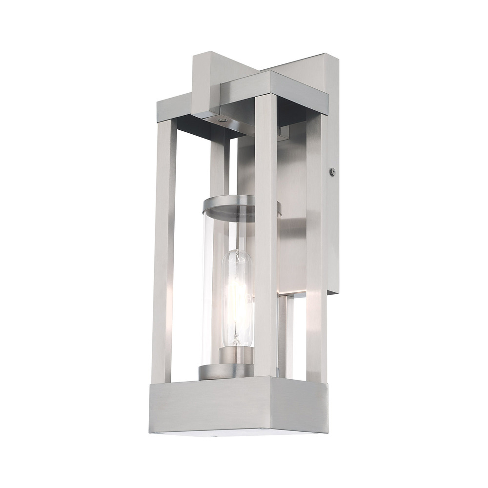 1 Lt Brushed Nickel Outdoor Wall Lantern