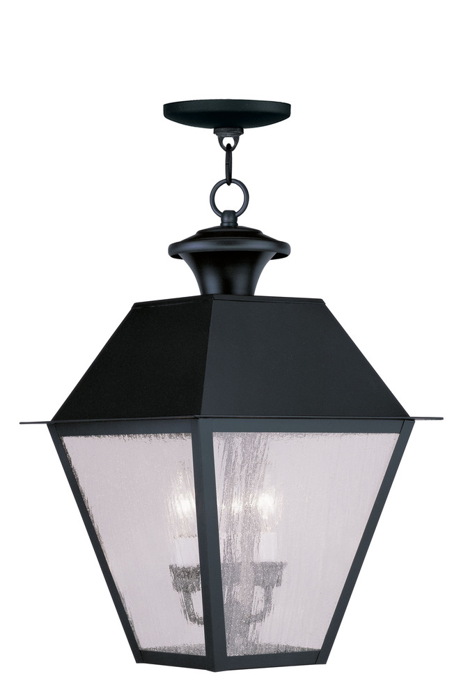 3 Light Black Outdoor Chain Lantern