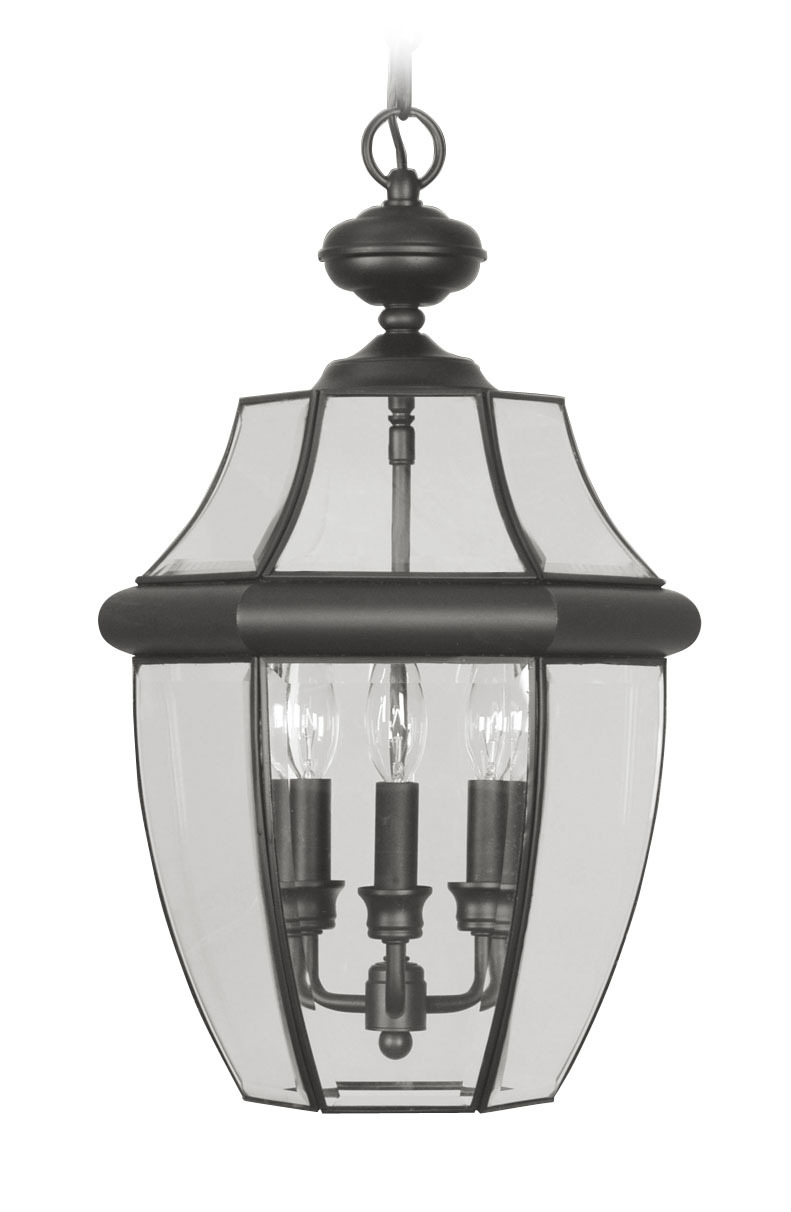 3 Light Black Outdoor Chain Lantern