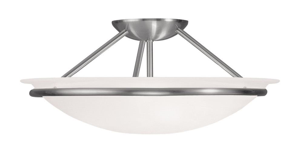 3 Light Brushed Nickel Ceiling Mount