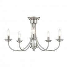 Livex Lighting 42684-91 - 5 Light Brushed Nickel Large Semi-Flush