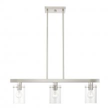 Livex Lighting 46153-91 - 3 Light Brushed Nickel Linear Chandelier