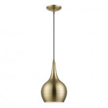 Livex Lighting 49016-01 - 1 Light Antique Brass Mini Pendant