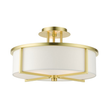 Livex Lighting 51074-12 - 3 Lt Satin Brass  Semi Flush