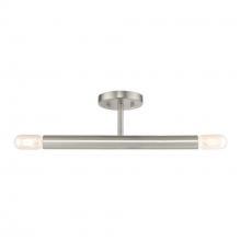 Livex Lighting 51139-91 - 2 Light Brushed Nickel Semi-Flush