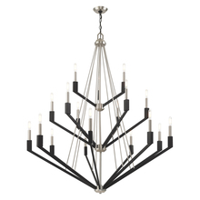 Livex Lighting 51169-91 - 18 Lt Brushed Nickel & Black Foyer Chandelier