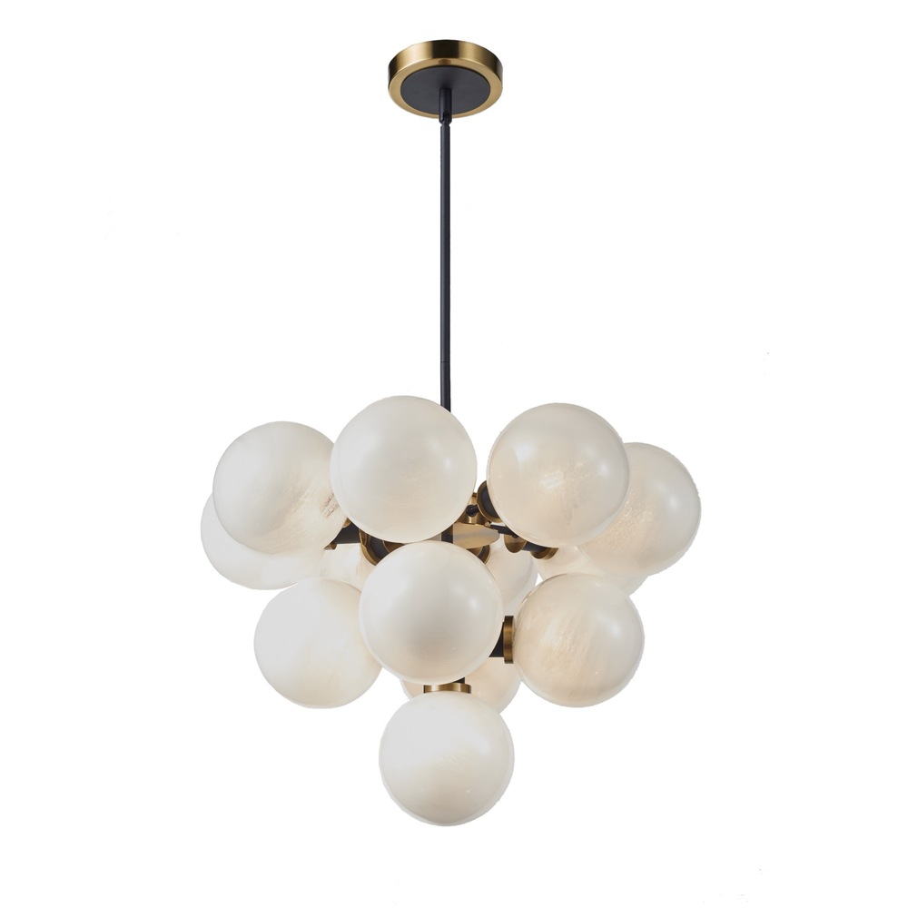 Gem Collection 13-Light Chandelier Black and Brushed Brass