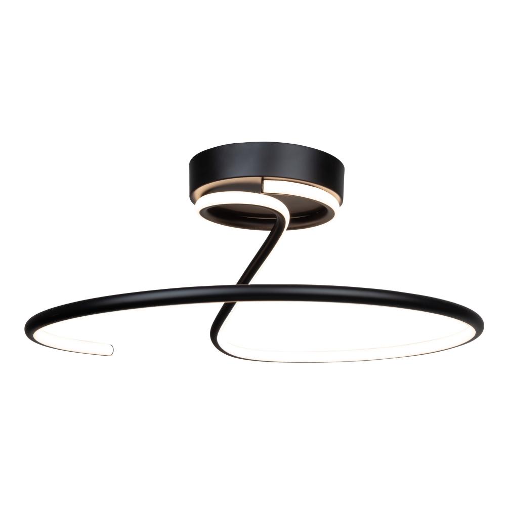 Halo Collection Integrated LED Semi-Flush Mount, Black