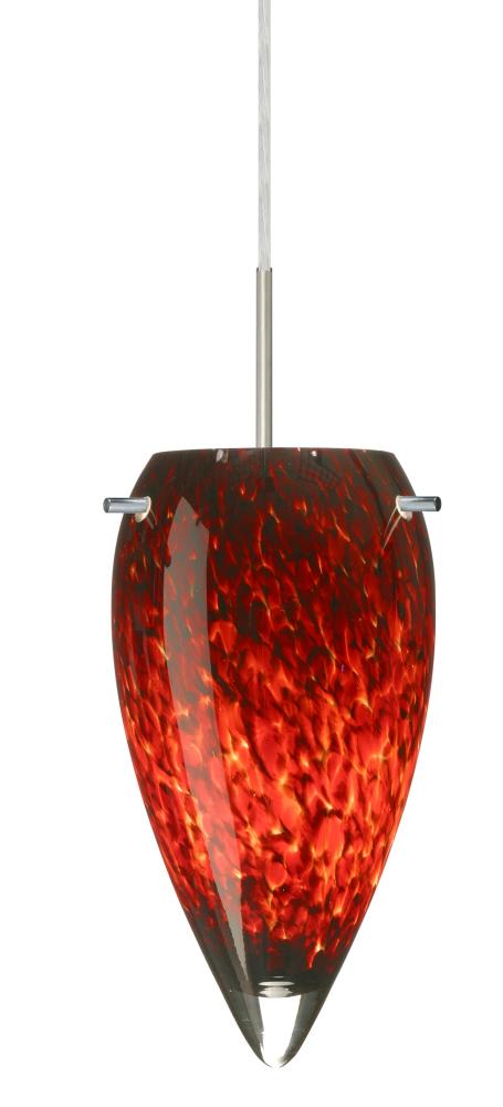 Besa Juli Pendant Satin Nickel Garnet 1x100W Medium Base