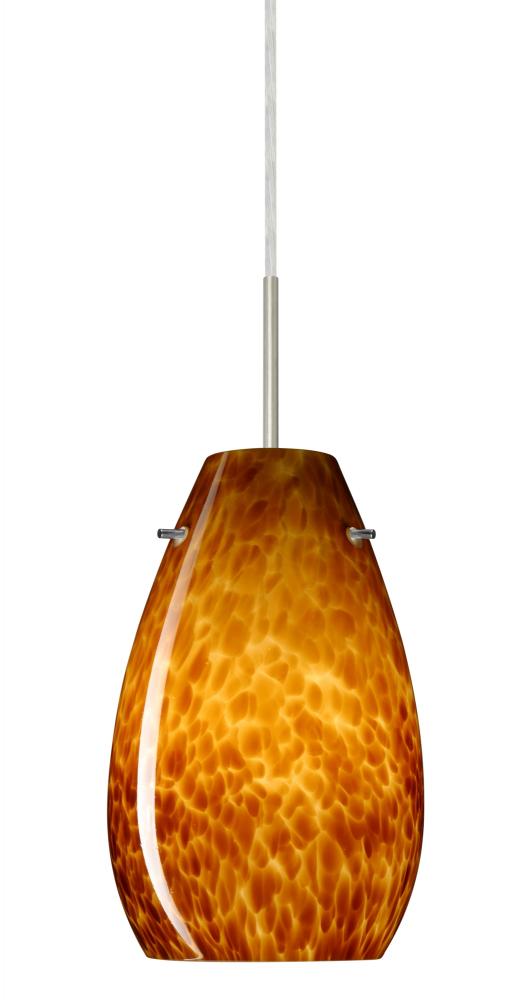 Besa Pera 9 Pendant Satin Nickel Amber Cloud 1x100W Medium Base