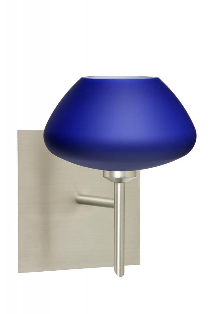 Besa Wall With SQ Canopy Peri Satin Nickel Blue Matte 1x40W G9