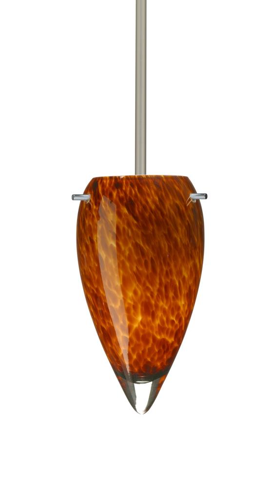 Besa Juli Stem Pendant Satin Nickel Amber Cloud 1x100W Medium Base