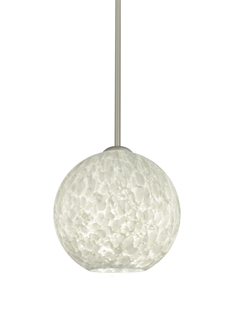 Besa Coco 8 Stem Pendant, Carrera, Satin Nickel Finish, 1x60W Medium Base