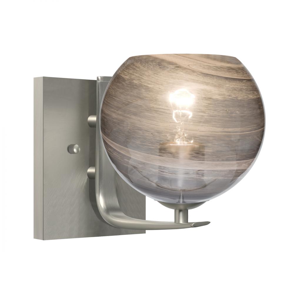 Besa, Jilly Vanity, Vapor Smoke, Satin Nickel Finish, 1x60W Incandescent