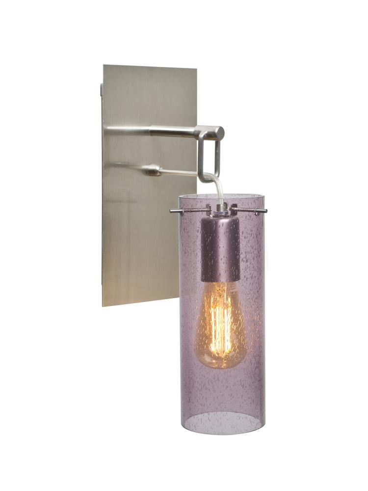 Besa Juni 10 Wall Pendant, Plum Bubble, Satin Nickel Finish, 1x4W LED Filament