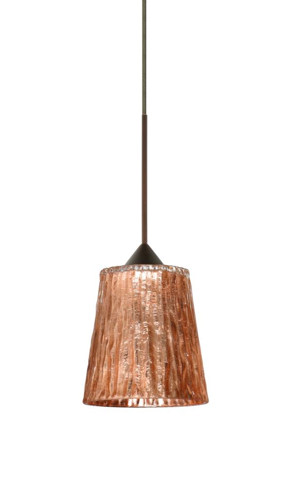 Besa Pendant Nico 4 Bronze Stone Copper Foil 1x5W LED