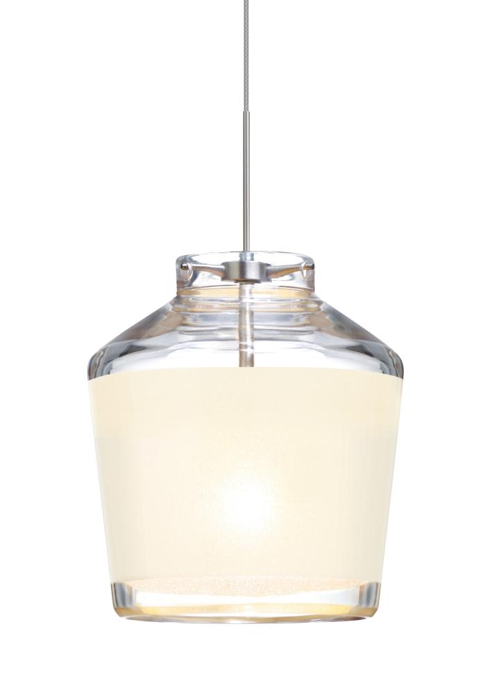 Besa Pendant Pica 6 Satin Nickel White Sand 1x50W Halogen