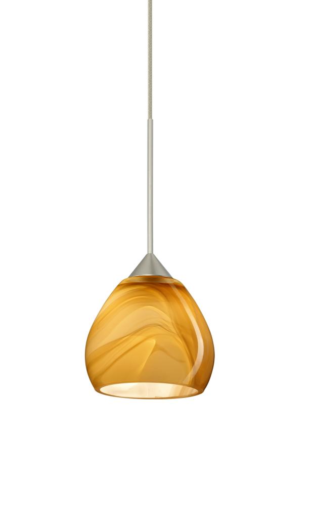 Besa Pendant Tay Tay Satin Nickel Honey 1x50W Halogen