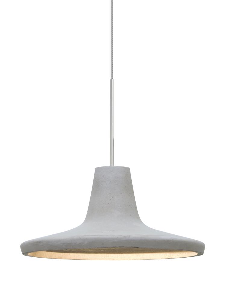 Besa Modus Cord Pendant, Natural, Satin Nickel Finish, 1x9W LED