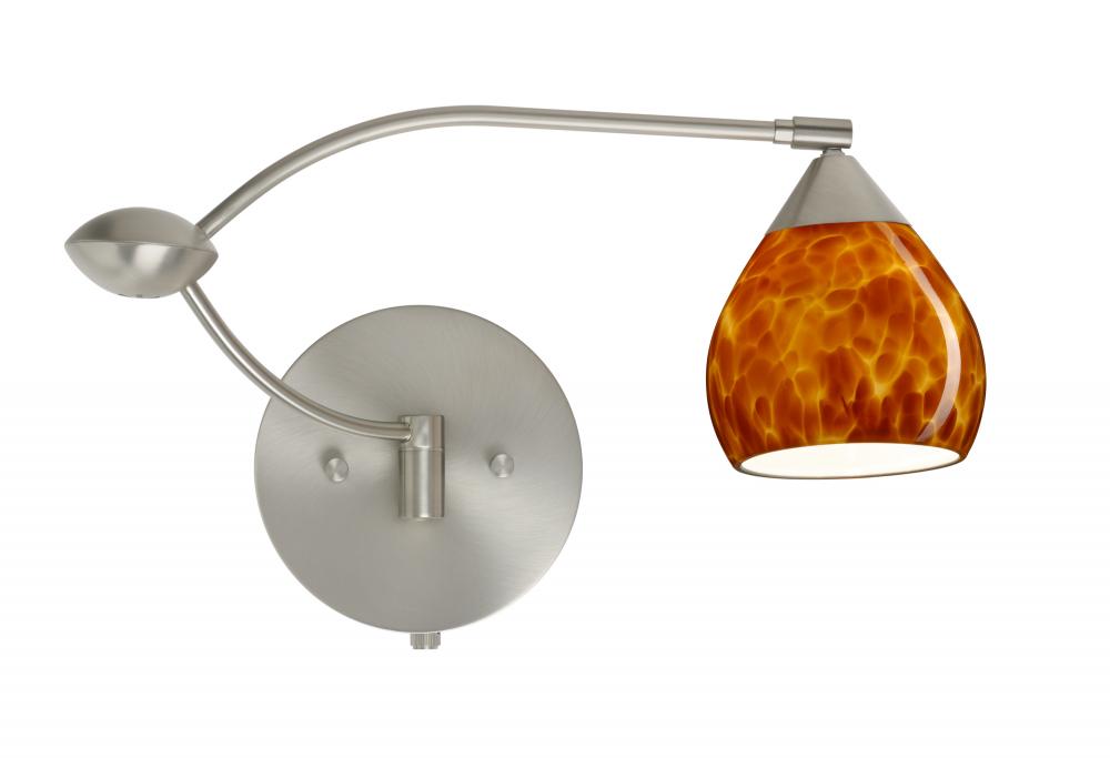 Besa Wall Tay Tay Satin Nickel Amber Cloud 1x50W Halogen Gy6.35