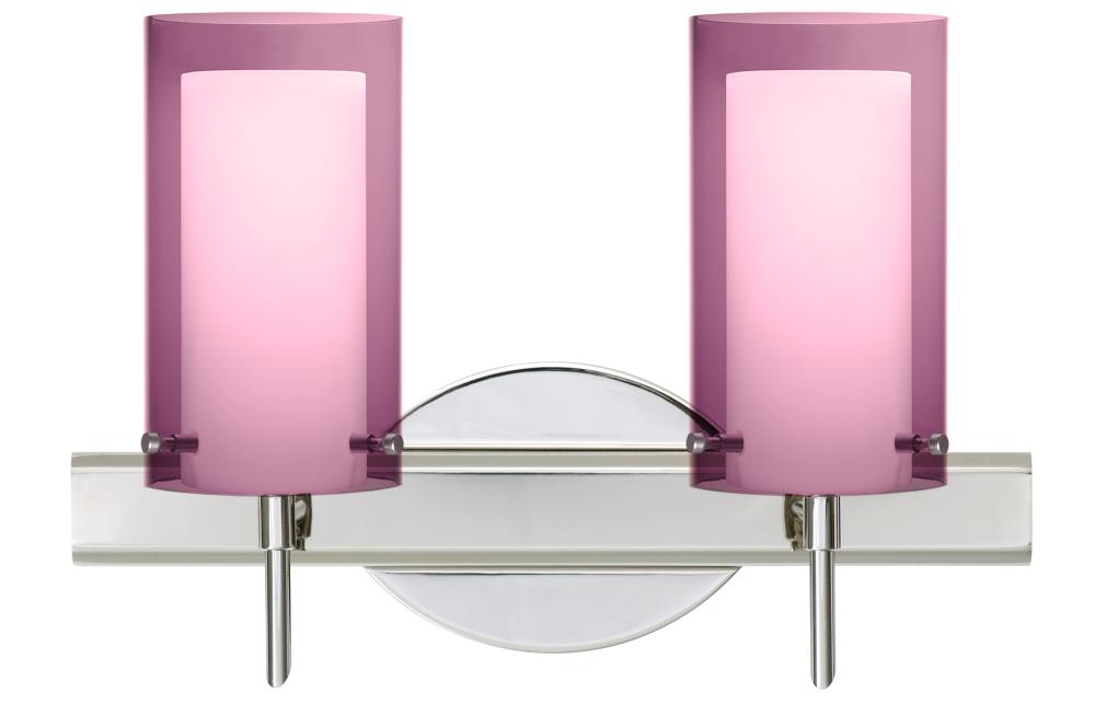 Besa Pahu 4 Wall 2SW Transparent Amethyst/Opal Chrome 2x5W LED