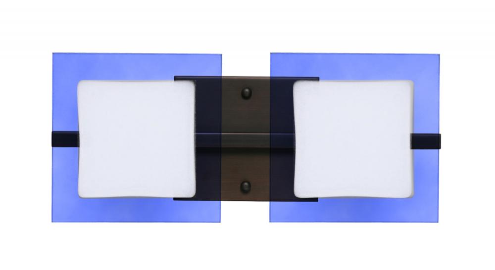 Besa Wall Alex Bronze Opal/Blue 2x5W LED