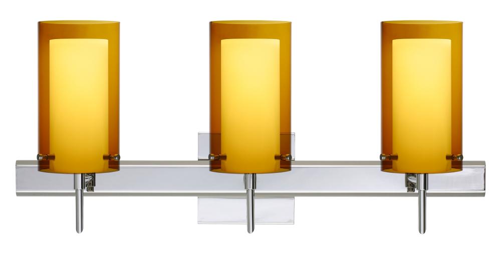 Besa Pahu 4 Wall With SQ Canopy 3SW Transparent Armagnac/Opal Chrome 3x40W G9