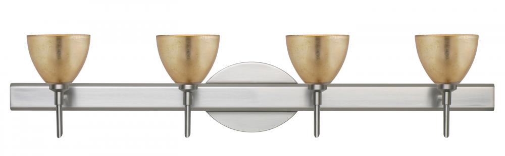 Besa Divi Wall 4SW Gold Foil Satin Nickel 4x40W G9