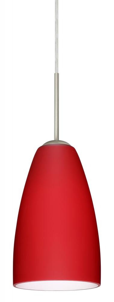 Besa Riva 9 LED Pendant J Ruby Matte Satin Nickel 1x9W LED