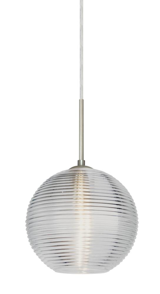 Besa Kristall 8 Pendant For Multiport Canopy Satin Nickel Clear 1x75W Medium Base