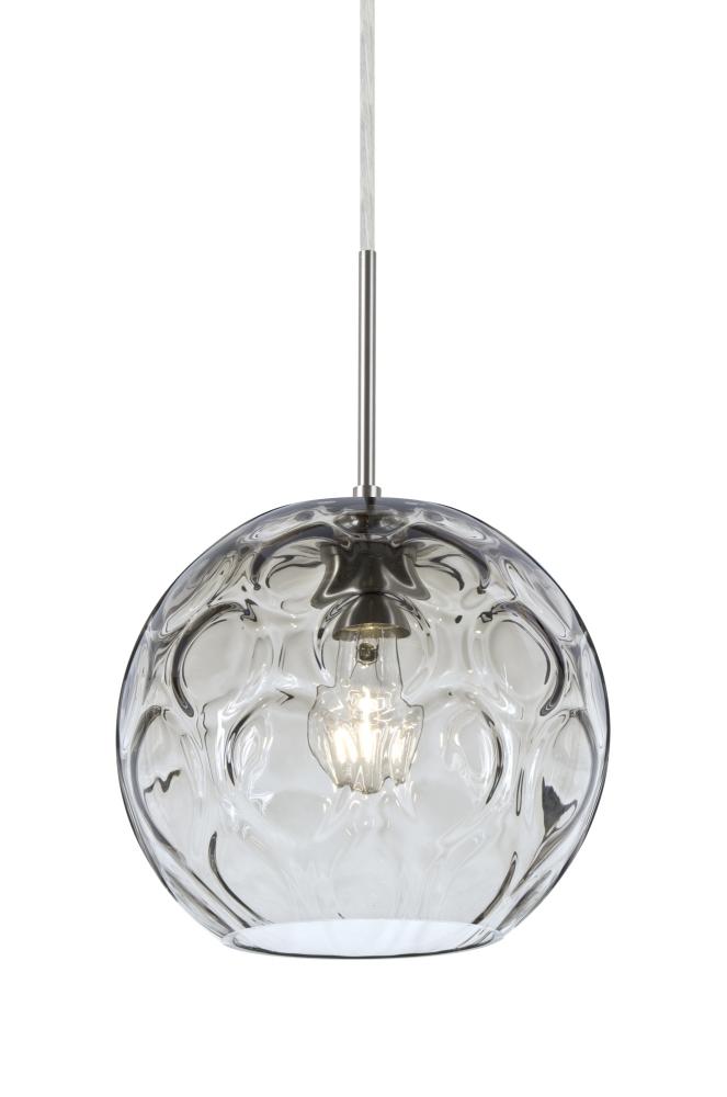 Besa Bombay Pendant For Multiport Canopy, Clear, Satin Nickel Finish, 1x60W Medium Ba