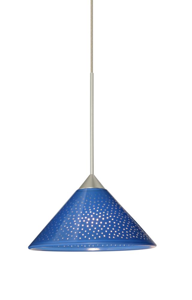 Besa Pendant For Multiport Canopy Kona Satin Nickel Blue Starpoint 1x50W Halogen