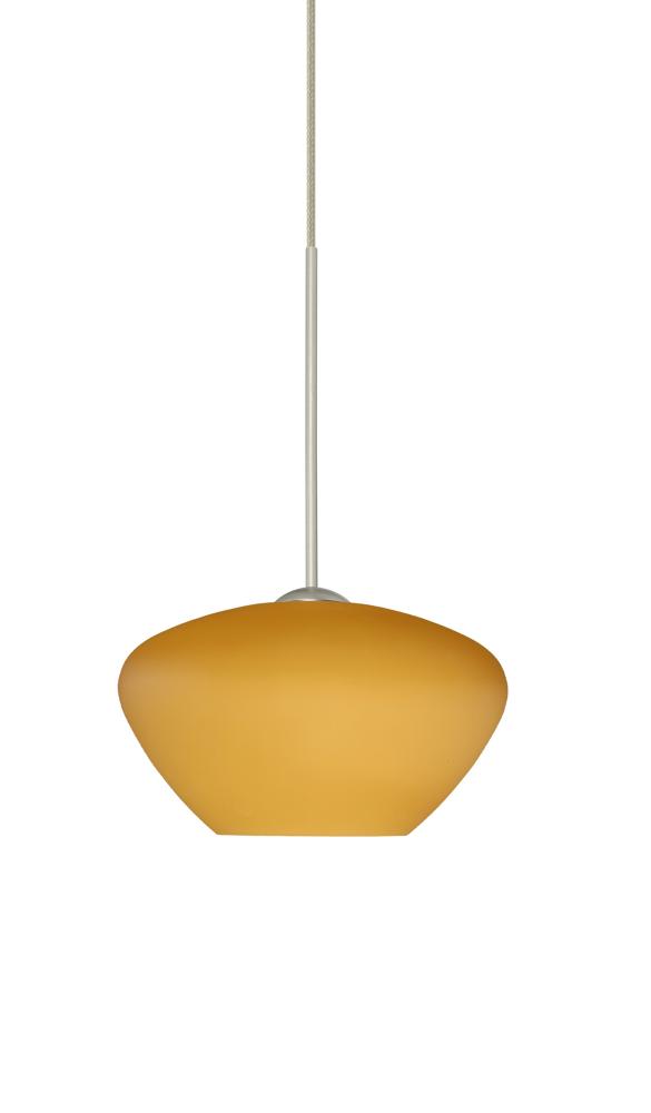 Besa Pendant For Multiport Canopy Peri Satin Nickel Amber Matte 1x5W LED