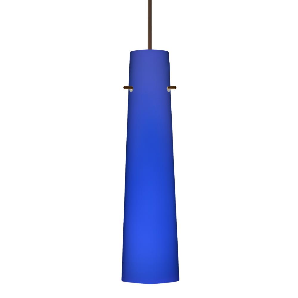 Besa Camino Pendant for Multiport Canopy Bronze Cobalt Blue Matte 1x50W Halogen, 0-10V Dim