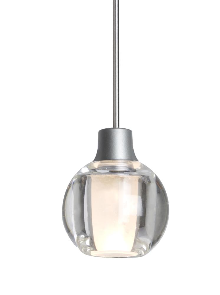 Besa, Boca 3 Cord Pendant For Multiport Canopies, Clear, Satin Nickel Finish, 1x35W H