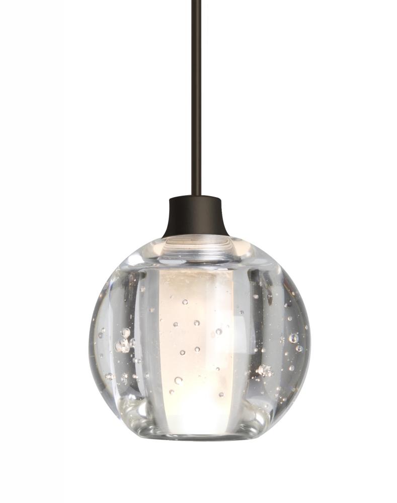 Besa, Boca 5 Cord Pendant For Multiport Canopies, Clear Bubble, Bronze Finish, 1x3W L