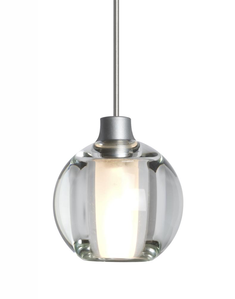 Besa, Boca 5 Cord Pendant For Multiport Canopies, Clear, Satin Nickel Finish, 1x35W H