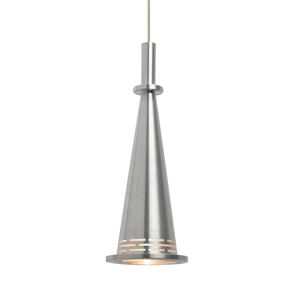 Besa, Prince Cord Pendant For Multiport Canopy, Satin Nickel Cone, Satin Nickel Finis