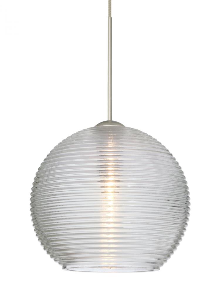 Besa Pendant Kristall 6 Satin Nickel Clear 1x5W LED