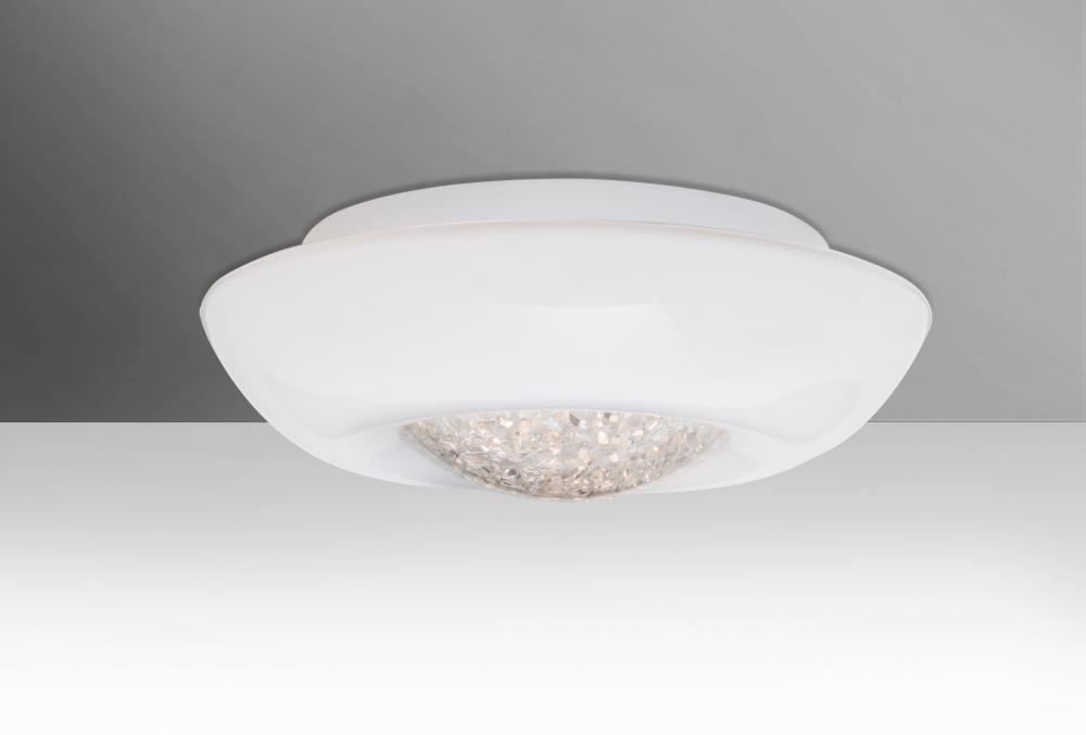 Besa, Gleem 16 Ceiling, Opal Glossy/Clear, 3x60W Medium Base