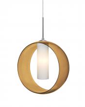 Besa Lighting 1JC-PLATOAM-SN - Besa, Plato Cord Pendant, Amber/Opal, Satin Nickel Finish, 1x60W Medium Base